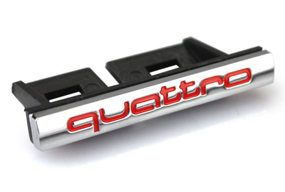 Black RED chrome Front Quattro Grill Badge Emblem Audi A3 ...