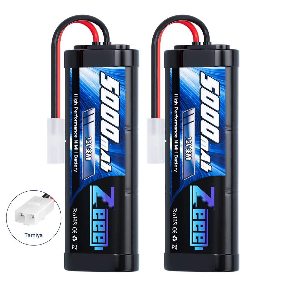 2X 7,2V 5000mAh Nimh Akku Batterie mit Tamiya für RC Auto LKW Boot Drohne Zeee