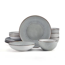 Pfaltzgraff Arlie 12 Piece Dinnerware Set, Gray