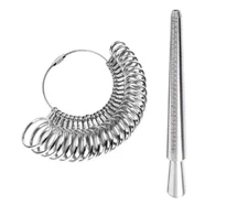 Metal Ring Sizer Gauge & Mandrel – Finger Sizing Stick Tool for Jewelry Making