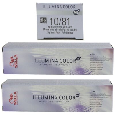 Wella Illumina 2 x 60 ml 10/81 hell lichtblond perl asch Set