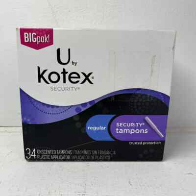 U by Kotex Security Tampons, Regular, Unscented, 34 Count