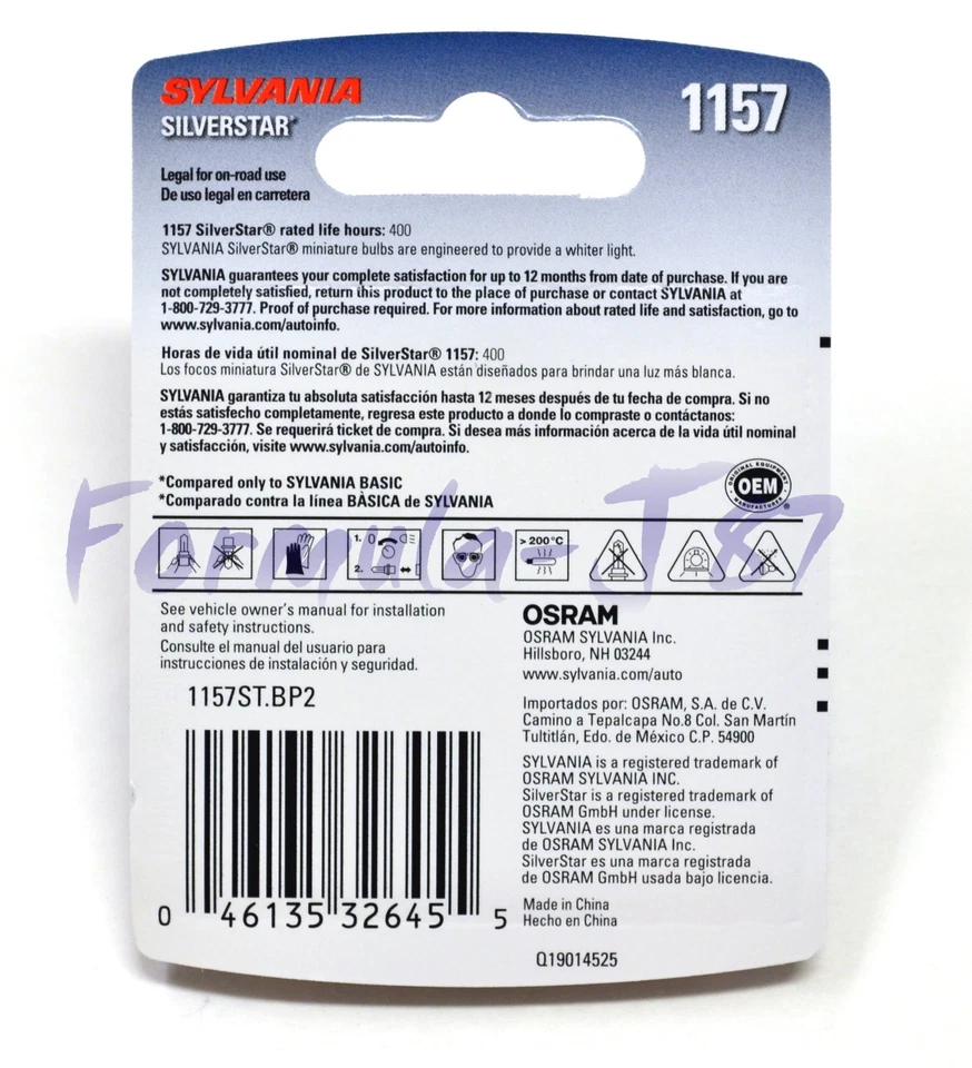 Repuesto de luz intermitente delantera Sylvania Silverstar 1157 26,9/8,3 W dos bombillas Foto 3 de 4