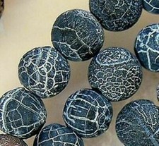 8mm Black Dream Fire Dragon Veins Agate Round Loose Beads 15"