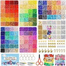 19000 Pcs Clay Beads Bracelet Making Kit, 120 Colors 6 Boxes Friendship Bracelet