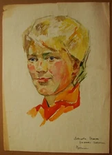 Ukrainian Soviet USSR Painting realism fauvism cubism female portrait women