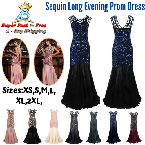 Long Evening Prom Dresses 1920s Formal 