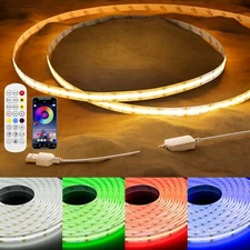 PAUTIX 5V USB RGB COB LED Strip Light 4.92ft/1.5m Color Changing Strip Lights...