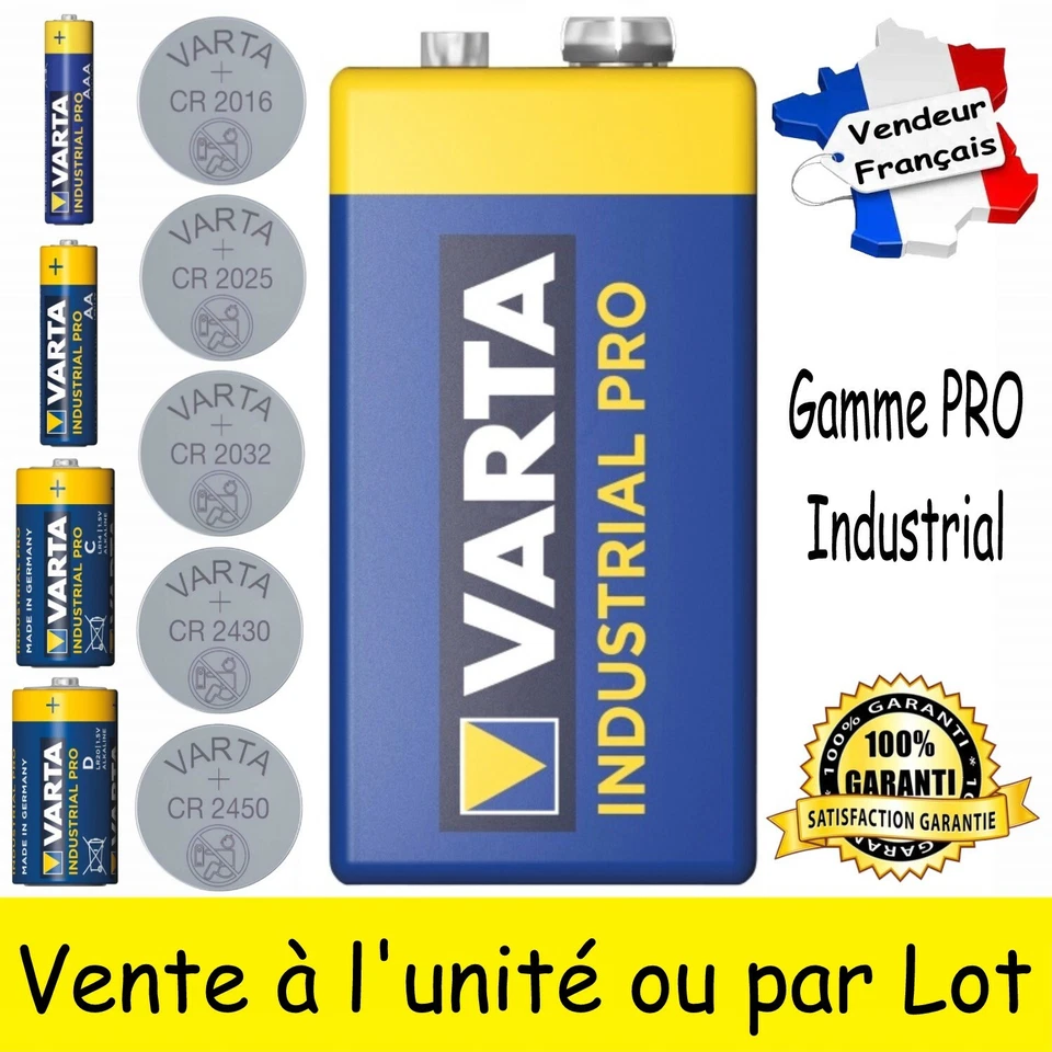 Piles VARTA 6LR61 9V Vente aussi CR 2016 2025 2032 2430 2450 LR03 LR6 LR14 LR20
