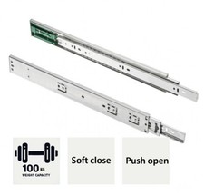 Drawer Runners Heavy Duty Steel Ball Bearing Soft Close Push Open Up to 100kg