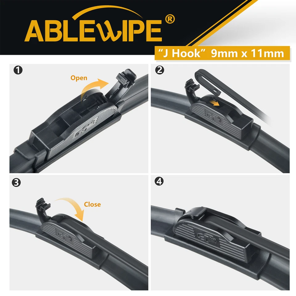 ABLEWIPE 26"17"14" Front and Rear Wiper Blades Fit for 2019-2015 Subaru Legacy - Image 3 of 4