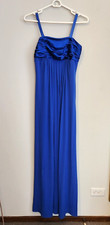David's bridal formal gown long blue spaghetti straps Size 4