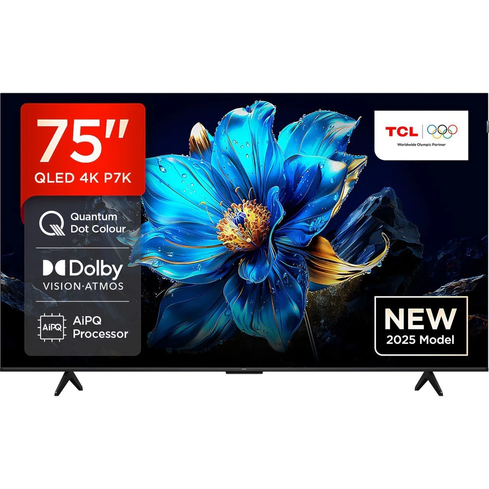 TCL 75P7K-UK 75 Inch QLED 4K Ultra HD Smart TV Bluetooth WiFi