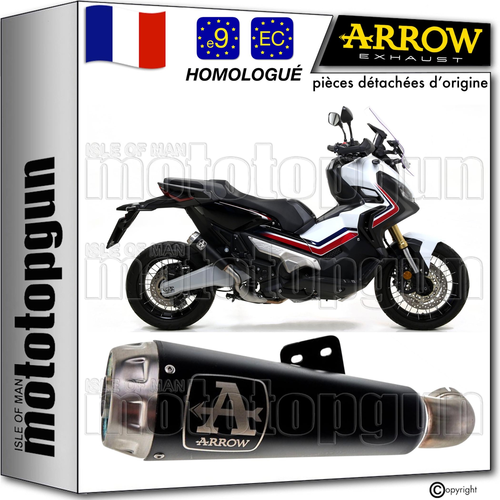 Ligne de silencieux Arrow Pro-Race noir mat pour Honda X-ADV 2018