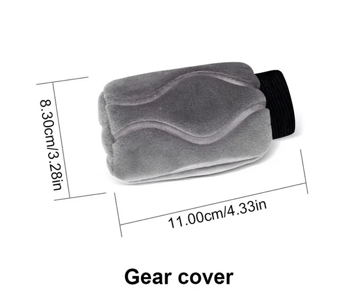 Car Gear Shift Knob Cover Short Plush Handbrake Non-slip Accessory Protector - Image 3 of 4