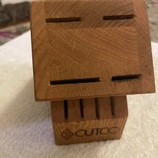 Cutco 8 Slot Solid Oak Knife Block Holds 8 Knives Made in USA