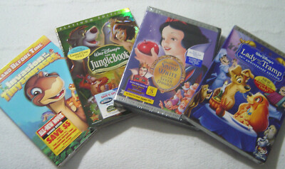 (4) Children DVDs  -3-DISNEY + 1-Universal Studio- Lady & Tramp, Snow White. . .