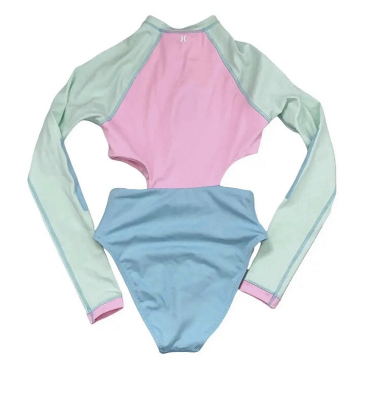 NWT LoveShackFancy x Hurley LSF Max Colorblock Zip Cutout One-Piece Swimsuit S image 5