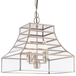 3 Light Ceiling Pendant Glass Box Shade Hanging Feature Lamp