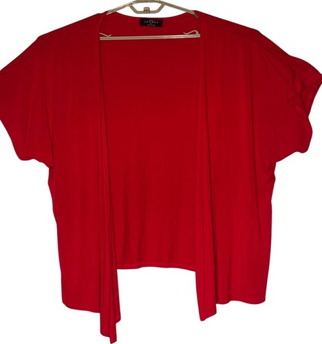 Made By Johnny Womens Red Lightweight Open Front Cardigan Shrug XL - Picture 2 of 11