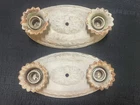 Pair Antique Art Deco Flush Mount 2 Light Ceiling Fixtures Restore Parts