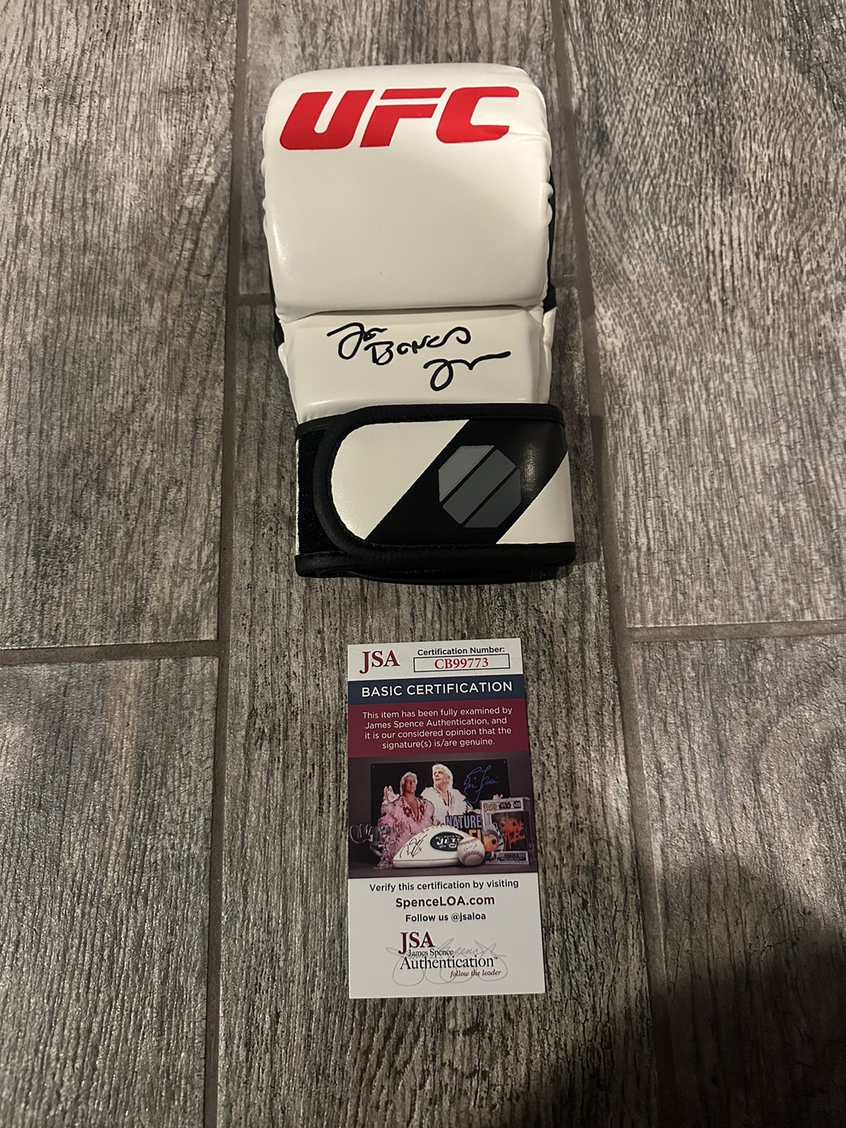 Jon Jones Autographed Signed JON BONES JONES UFC GLOVE JSA COA AUTO MMA FIGHTER GOAT 