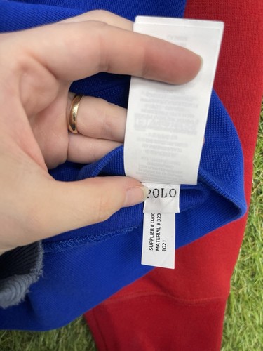 Polo Ralph Lauren Hoodie Youth XL Color-Block Fleece Spellout Big Logo Pony y2k - Picture 16 of 19
