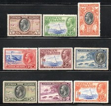 Cayman Islands Scott 85-93 George V issue short set mint hinged