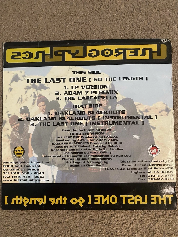 12" Single Hieroglyphics The Last One [Go The Length] 1998 Hiero Imperium Record Foto 2 de 4