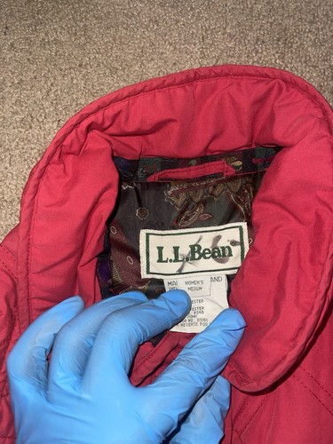 Vintage LL Bean Red Thermore Quilted Coat Lined Womens Size Medium - Picture 8 of 12