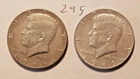 KENNEDY HALF DOLLAR, 1966-P. 1969-P, 40% SILVER, ---- 295