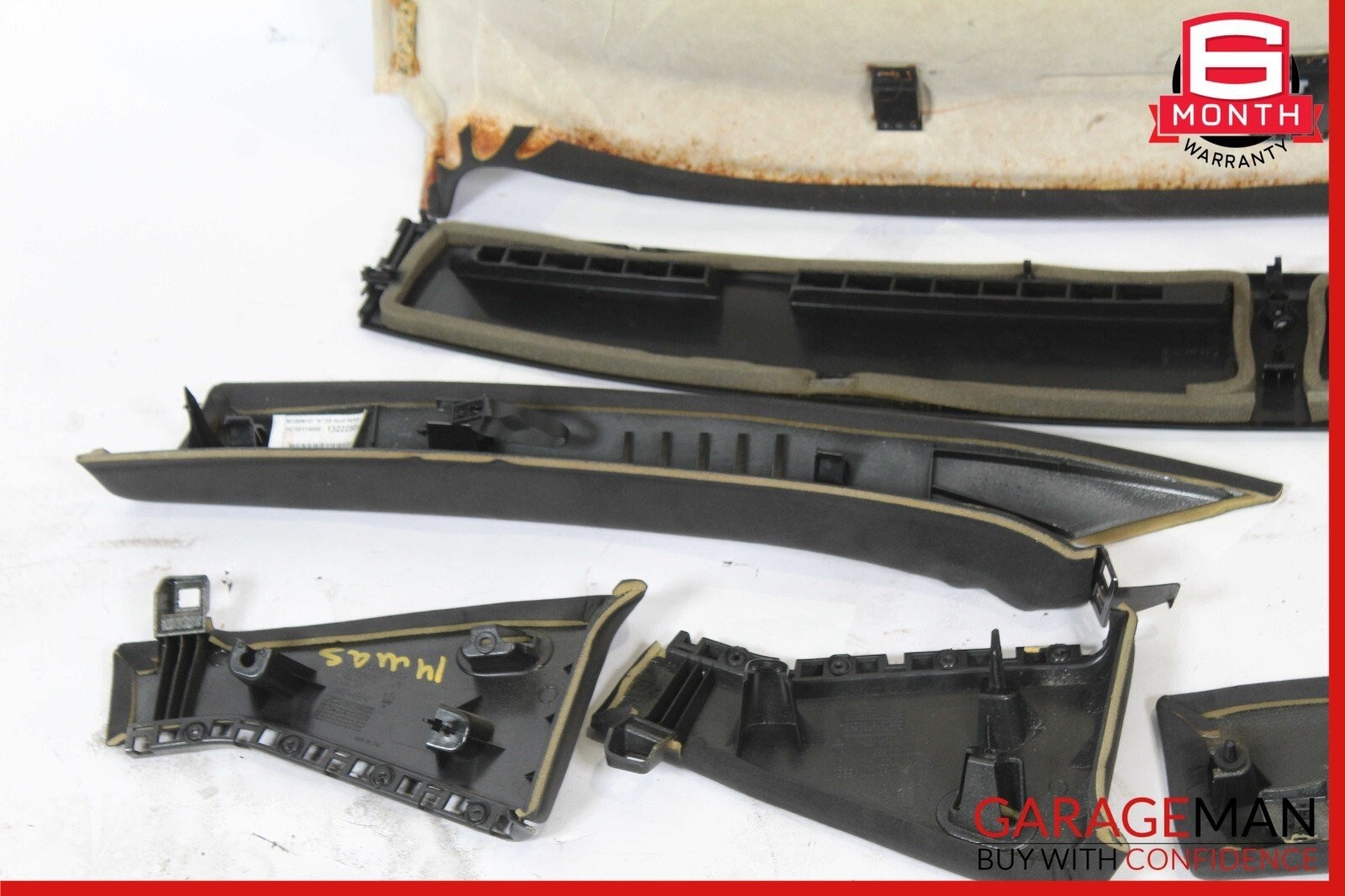 14-17 Maserati Ghibli Interior Roof Headliner Pillar Cover Set Trim Suede Assy