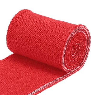 1 Pair Elastic Cuffs Ribbed Trims Cotton Cuff Sleeve for DIY Sewing Red
