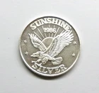 1986 SUNSHINE MINING 1/2 Oz .999 Fine Silver Proof Round