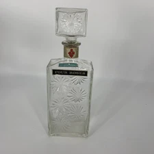 Vintage Four Roses Whiskey Decanter Star Burst Design With Stopper ~ Empty
