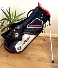 Nice Taylormade Golf Stand Bag  - 8-Way Divider / Navy, Red, White