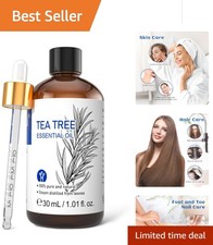 Tea Tree Essential Oil for Skin, Hair Nail Care - 1.01 Fl Oz Glass Dropper