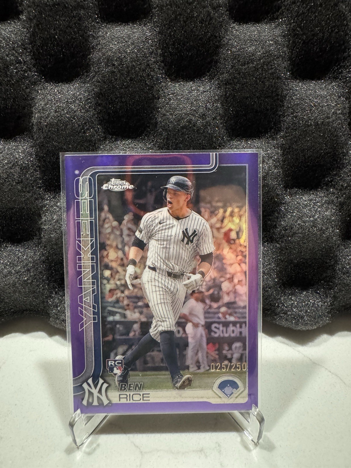 2025 Topps Chrome - Ben Rice #139 Purple Refractor /250 (RC)