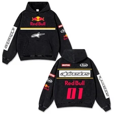 Retro 01 Red Alpinestars Racing Washed Hoodie MotorGP World Champion