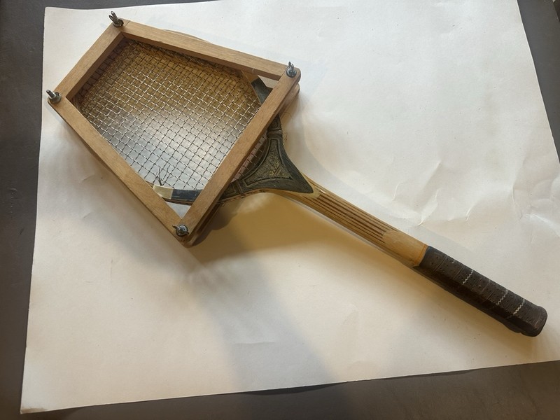 Vintage Wimbledon Wood Tennis Racquet & Press