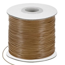 175 Yards 0.8mm Waxed Polyester Cord with Spool for Jewelry Making, Red Coffee