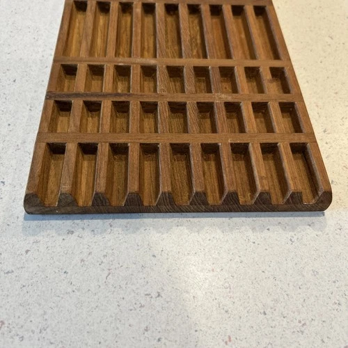 Vintage Teak Wood DANSK Lattice Trivet MCM Solid Teak Kitchenware Beautiful image 6
