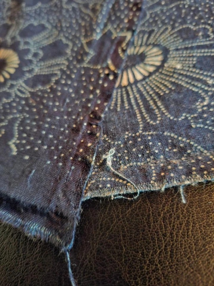 Tela Teñida Índigo Estilo Shibori 35x166 Textil Tradicional - Raro De Colección Foto 4 de 4