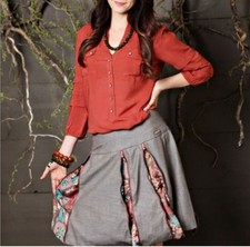 Matilda Jane M Gray Zippered Skirt Pockets Modest HARRIET You and Me