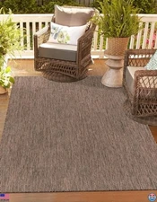 Unique Loom Light Brown/Ivory Outdoor Solid Area Rug - 3' x 5' 1" Rectangle