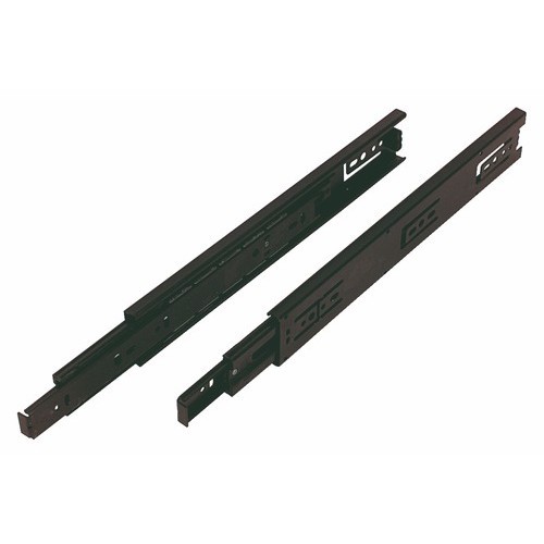 Glissière tiroir bloqué coulisses billes noir 45kg 500mm