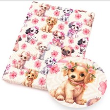 PUPPIES Dog Puppy pet Polycotton blend fabric 6.5"x55"283147 REMNANT
