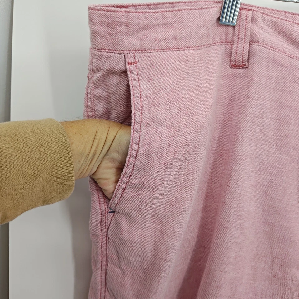 Pantalones Cortos Tommy Bahama Talla 42 Mezcla de Lino Rosa Claro Foto 2 de 4