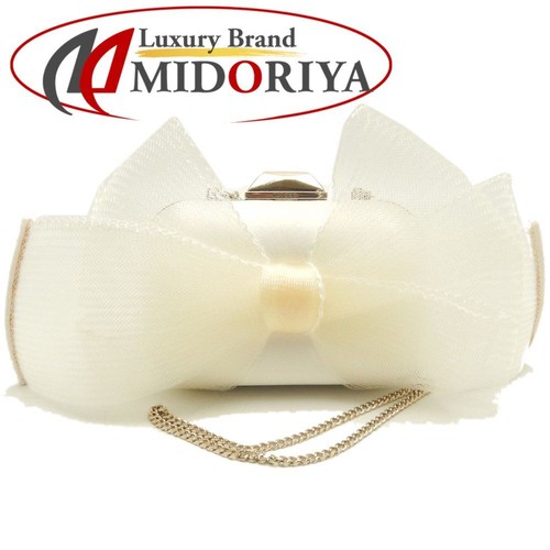 Jimmy Choo Micro Cloud Satin Off-White Women's Pre-owned From Japan