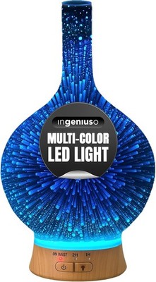 Aromatherapy Essential Oil Diffuser 3D Glass Vase Cover with Colorful LED Light